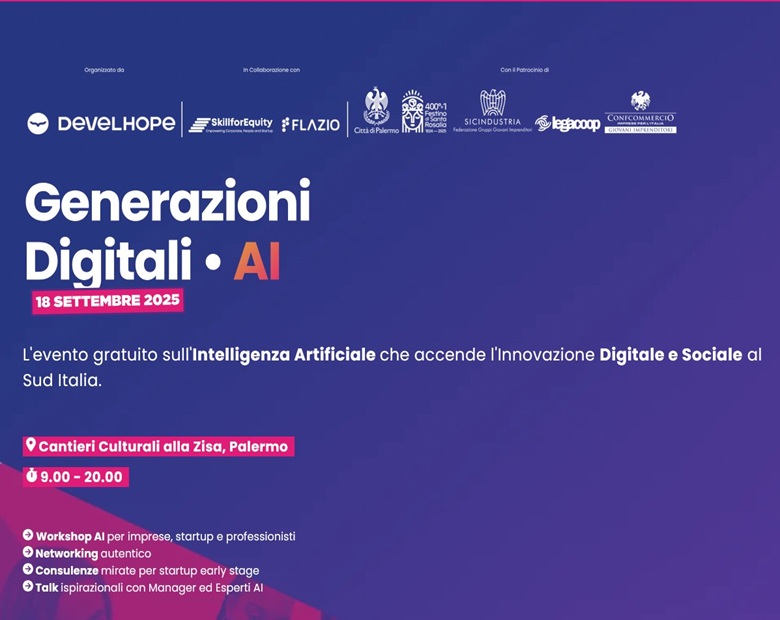 Generazioni Digitali - 18 settembre 2025 - Palermo. Qui il link per l`iscrizione - 01/08/2025